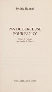 [Sophie Hannah] Pas de berceuse pour Fanny