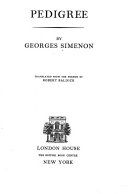 [Georges Simenon] Pedigree