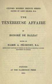 [Honoré de Balzac] Une ténébreuse affaire